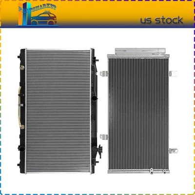 Fit For 2009 2010-2015 Toyota Venza Aluminum Radiator and AC Cooling Condenser Foto 1 de 4