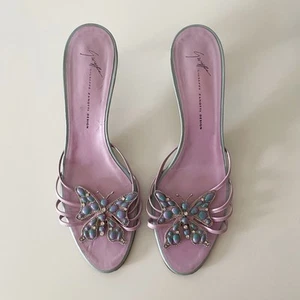 Giuseppe Zanotti 2000s Purple & Blue Butterfly Sandal Heels - Picture 1 of 4