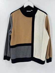 Suéter Alfred Dunner Vintage Mujer Grande Negro Beige Gris Pullover Tejido Años 90 - Imagen 1 de 17