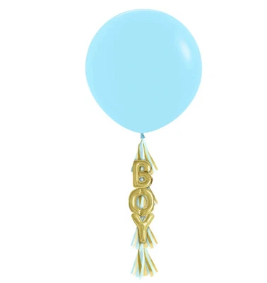 Baby Boy Balloon With Tassel36” Latex Balloon 15” Boy Balloon - Image 1 of 3