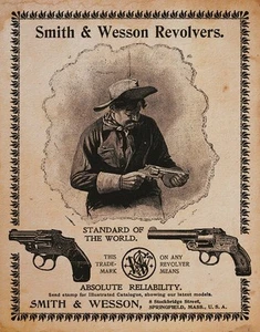 Vintage Replica Tin Metal Sign Smith Wesson 22 Mag s&w Pistol Revolver Gun 1464 - Picture 1 of 1