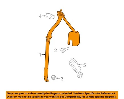 Cinturones de seguridad traseros izquierdo Jeep Chrysler OEM 13-16 Wrangler 1SY99DX9AC Foto 1 de 2