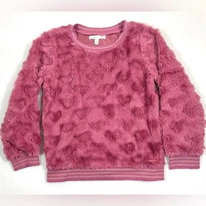 TAHARI Girls Pink Heart Pattern Crewneck Pullover Sweater Valentine's Day Size 6 - Picture 1 of 11