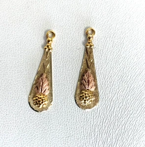 Landstrom 10K Black Hills Gold Earrings Enhancers Dangle - Picture 1 of 6