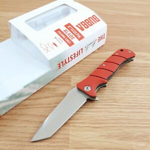 Bubba Blade Sculpin Folding Knife 3.63" High Carbon Steel Blade Red G10 Handle 