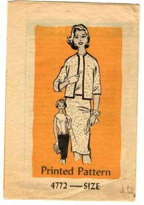 Vintage 1960s Mail Order Sewing Pattern Women's JACKET SKIRT & BLOUSE 4772 16 UC - Image 1 of 4