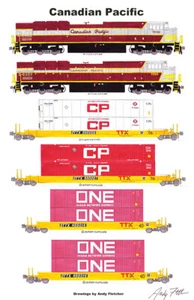 Canadian Pacific SD70ACu #Intermodal 11"x17" Poster by Andy Fletcher signed - Picture 1 of 1