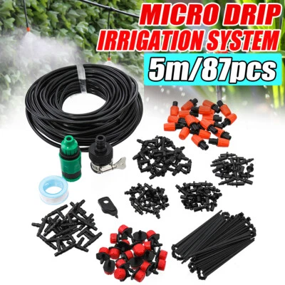 Sistema de riego por goteo de 17 pies Kit de rociador de micro manguera de riego automático para plantas de jardín Foto 1 de 4