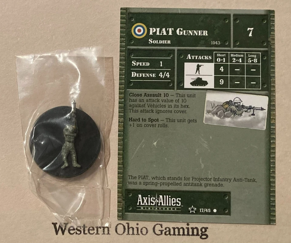 Axis & Allies Miniatures Base Set 2 PIAT Gunner #17/45 NEW A&A Minis - Image 1 of 1