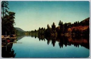 Vtg Oregon OR Rogue River Scenic View Swimming Dock 1950s Postcard - Picture 1 of 2