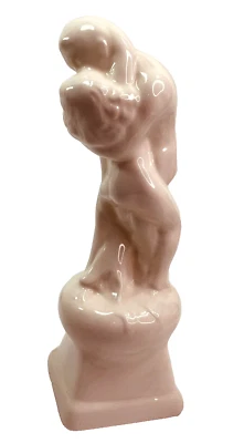 Marfil Desnudo Amantes Abrazar Hacer el Amor Pareja 13" Estatua Figura Cerámica W.R. Foto 1 de 4