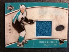 2005-06 Upper Deck Ice Frozen Fabrics Glass #FFMM Milan Michalek #021/100