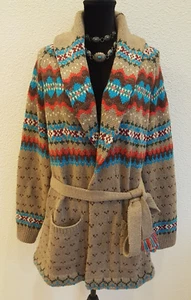 EUC Ralph Lauren Strickjacke Pullover FAIR ISLE Aztekenmuster Herren Medium? Damen groß ? Vintage - Bild 1 von 9
