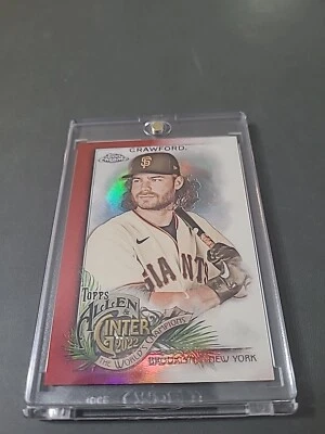Brandon Crawford 2022 Topps Allen And Ginter Red Refractor 5/5 Giants SSP  - Image 1 of 2