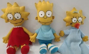 Vintage The Simpsons Dolls Plush Lot Of 3 20th Century Fox Flim Damage 1990 ⬇️ - Picture 1 of 12