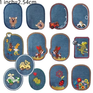 2pcs DIY Design Iron on Denim Patches Clothing Jeans Repair Kit US Seller C067 - Picture 1 of 13