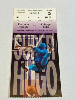 Charlotte Hornets Chicago Bulls NBA Ticket Stub #4 2-20-95 Scottie Pippen Kukoc - Image 1 of 2