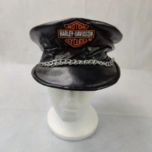 Rubies Costume Co Child's Boys Black Vinyl Chain Harley Davidson Biker Hat - Picture 1 of 12