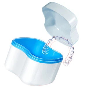 Denture Case Retainer Cases Boxes Cleaner Bath Portable Container Odorless - Picture 1 of 12
