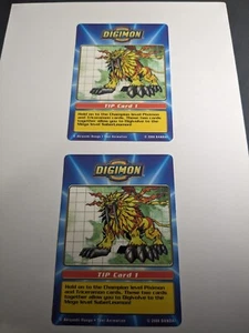 2x Digimon Tip Card 1 Taco Bell Promo 2000 Bandai TCG card LP - Picture 1 of 7