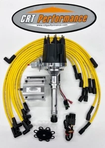 1966-67 CADILLAC 429 7.0L V8 Small HEI Distributor BLACK + 60K Coil + USA WIRES - Picture 1 of 5