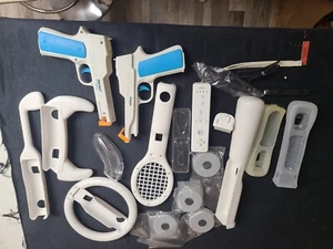 Lot of Nintendo Wii Remote + Accessories Bat Golf Club Steering Wheel +MORE! - Picture 1 of 1