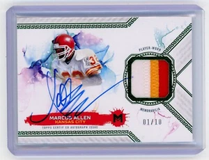 MARCUS ALLEN 2024 TOPPS MOTIF FOOTBALL Autograph "3 COLOR PATCH" AUTO CARD 1/10 - Picture 1 of 2
