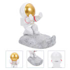 Mini Astronaut Phone Stand Decoration, Portable Resin Holder, Golden Color