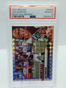 2021 Panini Mosaic Joe Burrow Montage Mosaic Prizm MON-5 Bengals PSA 10 - Bild 1 von 2