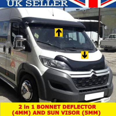 2EN1 CITROEN RELÉ 2014+ PARASOL PARASOL Y PROTECTOR DEFLECTOR CAPÓ Foto 1 de 4