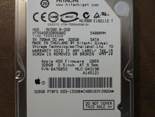Hitachi Hts545032b9sa02 Pn :0 A76053 MLC: Da3190 Apple #655-1539b 320gb 2,5 "