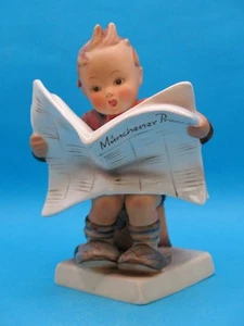 Vintage Hummel (Goebel) "Latest News" Munchener Presse - #184 Crown Stamp - Picture 1 of 8