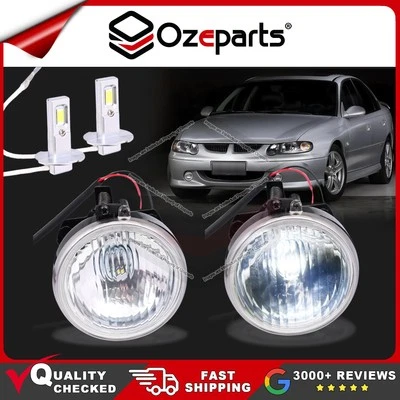 Pair LH+RH Fog Light Lamp + LED Globes For Holden Commodore VX VU VY 00-04 S SS - Image 1 of 4