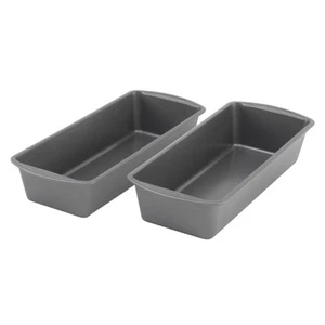 Set of 2 Extra Large 13" x 5" Nonstick Steel Bread Loaf Pans, Gray - Set of T... - Picture 1 of 6