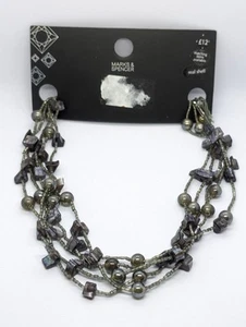Collana conchiglia a strati M&S, collana con con conchiglia di perline - Foto 1 di 9