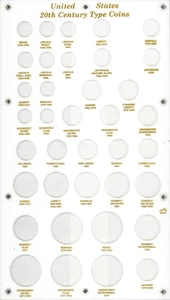 Présentoir complet type pièce de monnaie US White Capital Plastics 1900-1999 - Photo 1/2