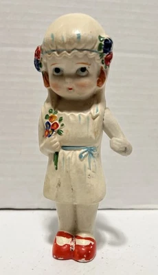 Muñeca Novia Bisque Antigua Frozen Charlotte Japón 6" Figura Porcelana Brazo Enganchado Foto 1 de 4