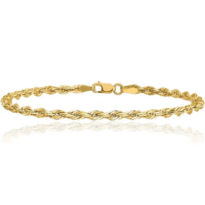 14K Solid Yellow Gold 3mm Rope Chain Bracelet - Image 1 of 4