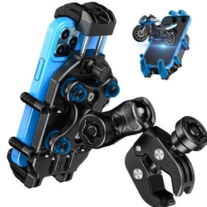Motorcycle Phone Mount with Vibration Dampener & High-Speed Secure Lock, Anti... - Picture 1 of 7
