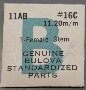 NOS NEW Genuine Bulova Cal. 11AB - # 16C  11.20 mm Female Stem - Watch Part - Picture 1 of 2