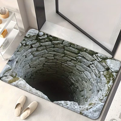 3D Optical Illusion Endless Abyss Non-Slip Door Mat Washable Durable Rug - Image 1 of 4