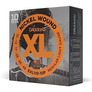D'Addario XL Nickel Wound Electric Guitar Strings, 10-pack, Regular Light... - Picture 1 of 6