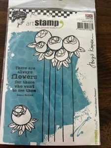 Carabelle Studio Art Stamp Rubber Texture SA60178E THERE ARE ALWAYS FLOWERS - Picture 1 of 2
