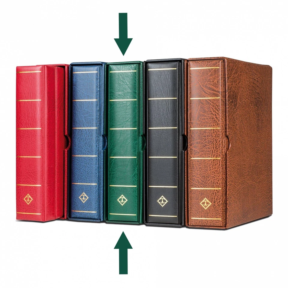 货币/邮票专辑额外 XL 宽 Vario G 3 戒指全新装订 + Slipcase 绿色 — 第 1/1 张图片