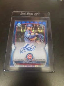 Adan Sanchez - 2023 Bowman Chrome 1st Bowman Autograph BLUE RAYWAVE AUTO 059/150 - Picture 1 of 4