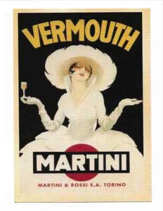 Postal reproducción publicitaria Martini & Rossi vermut años 30 - Imagen 1 de 2