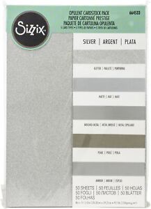 Sizzix Surfacez Opulent Cardstock Pack 8"X11.5" 50/Pkg-Silver (Pack of 1)