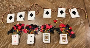 Lot Of 5 Casino Poker Cards Garland Christmas Party Decoration - Picture 1 of 18