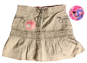 Vintage GLO jeans Girls Size 14 Beige scooter skirt skort zipper pockets NWT - Picture 1 of 8