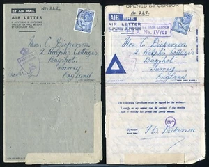 BRITISH SOMALILAND WORLD WAR TWO ARMY CENSOR STATIONERY AIRLETTERS - Bild 1 von 4